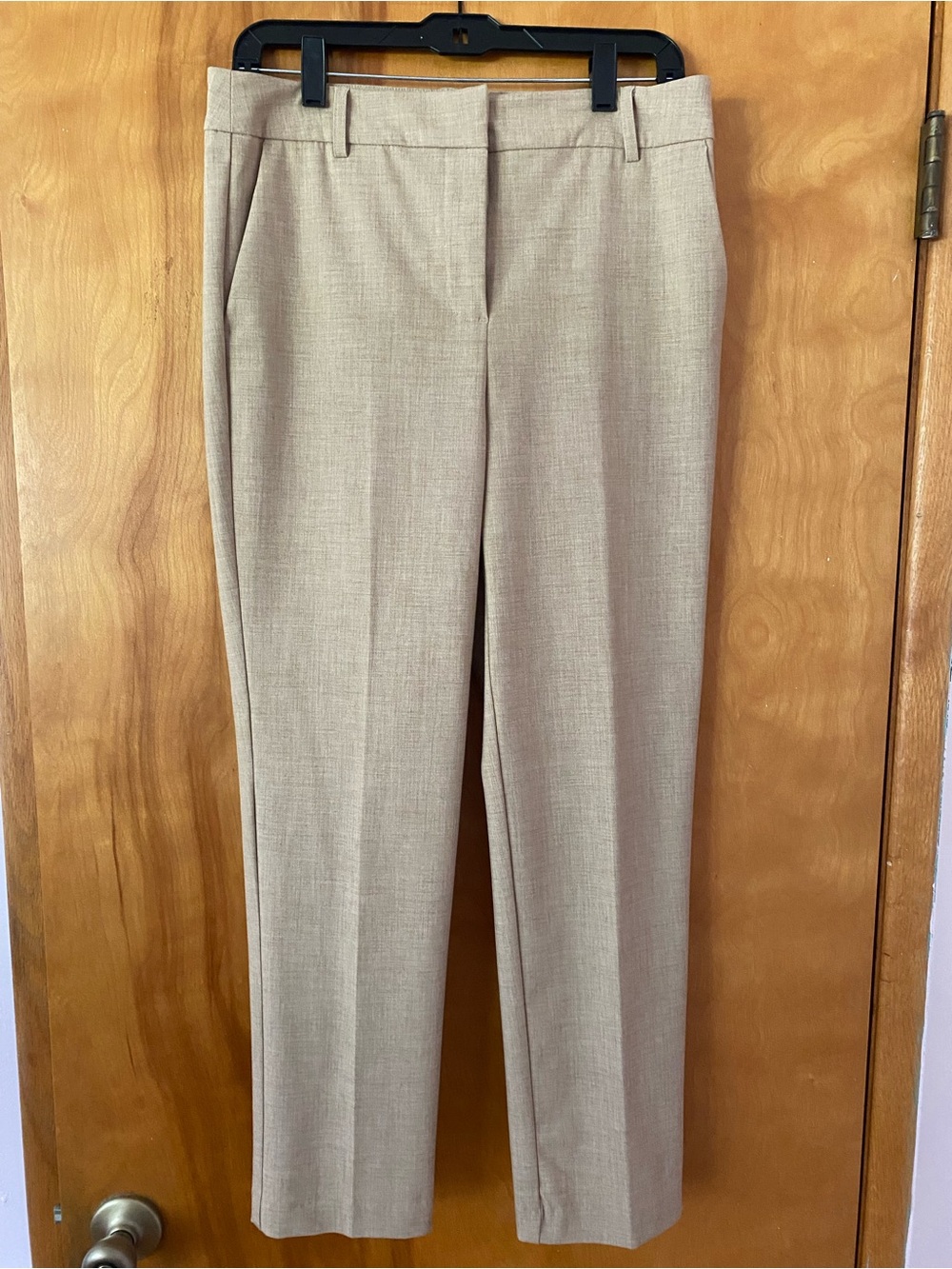 Rachel Zoe Tailored Straight-Leg Dress Trousers in Light Beige